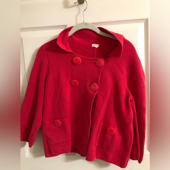 Vintage Red Thick J.  Crew Cardigan - Picture 1 of 2